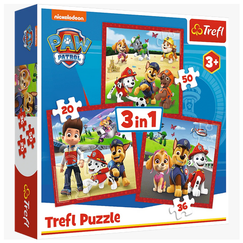 Puzzle 3w1 Psi Patrol Wesołe pieski Paw Patrol 34867